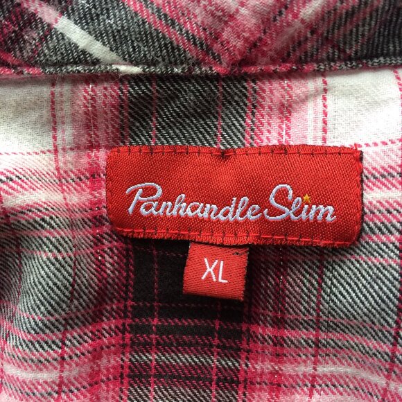 Panhandle Slim Womens Blouse XL Pink Glitter Sequin Fringe Snap Long Sleeve - Picture 6 of 6